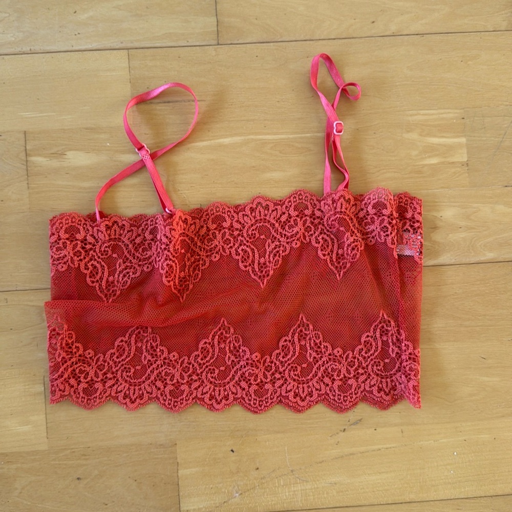 Only hearts so fine lace crop cami bralette xs